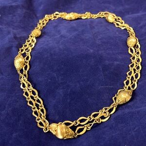 62” long 1960’s Vintage Monet gold tone necklace